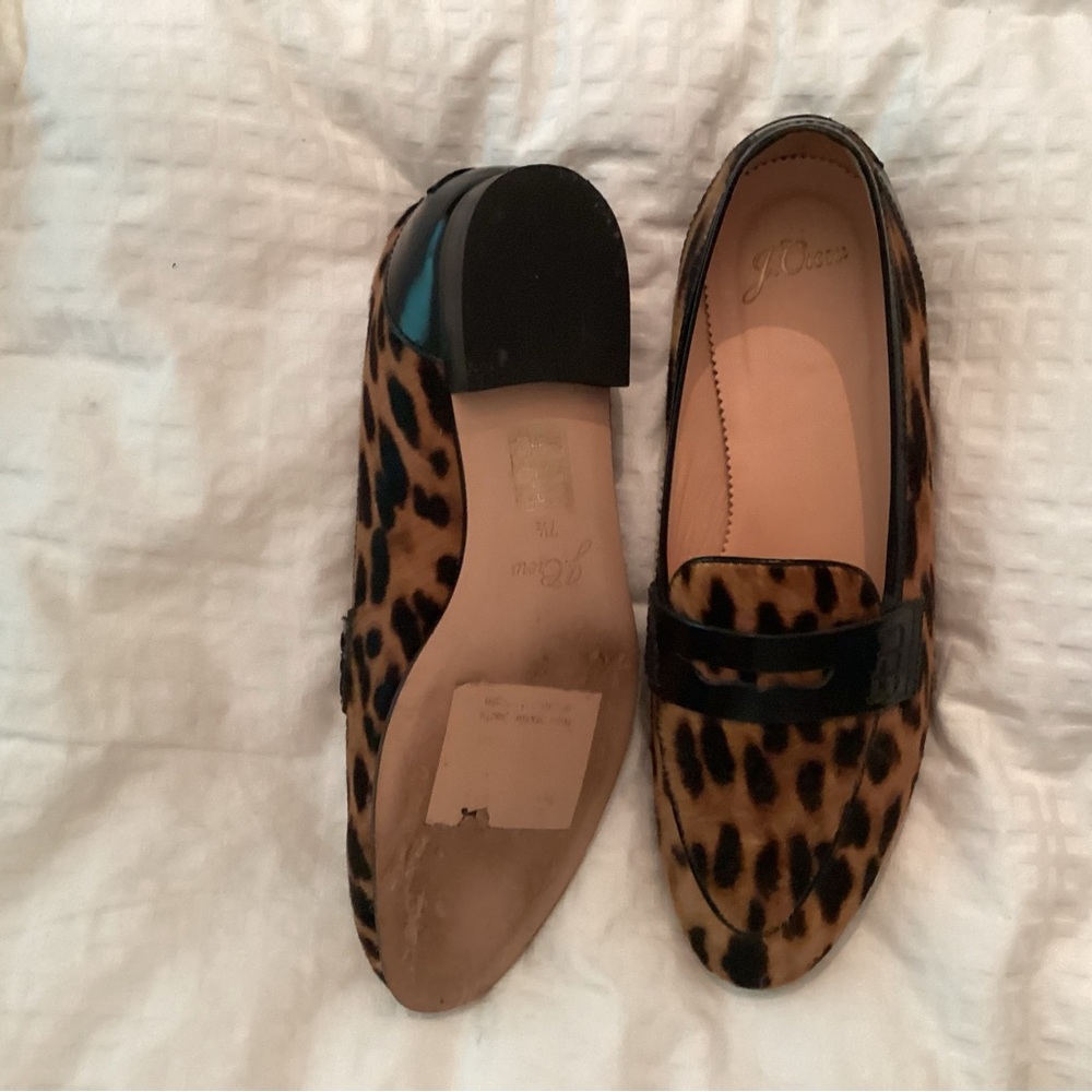 J.crew leopard loafers